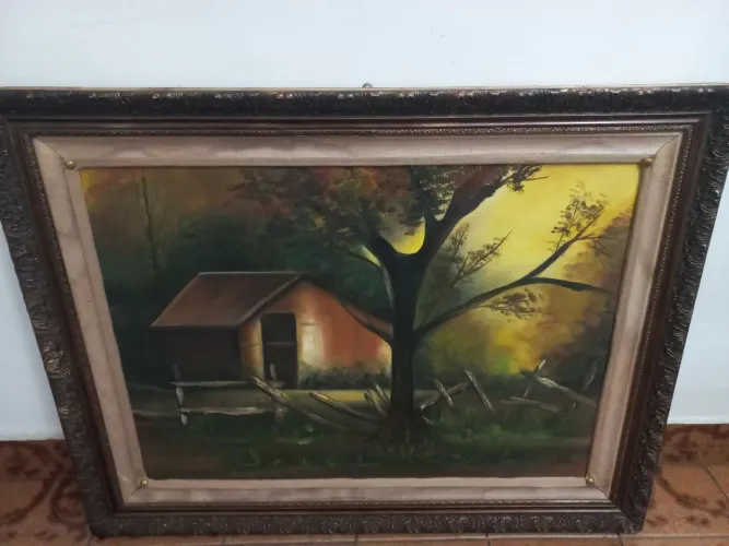 Quadto antigo moldura madeira 66x87
