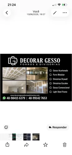 DRYWALL, forro modular, DIVISORIAS de Eucatex e Steel frame