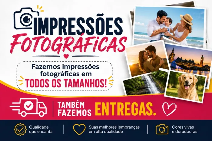 Impressões fotográficas todos os tamanhos