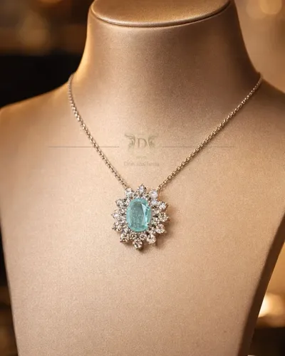 COLAR TURMALINA PARAÍBA E BRILHANTES 2.1 CT