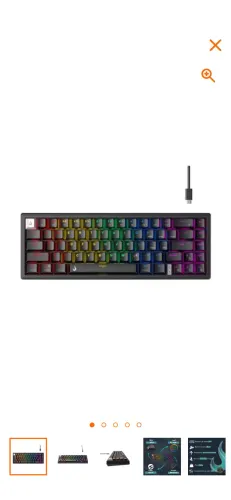 Teclado Semi Mecânico Gamer Rise mode G2 mini RGB