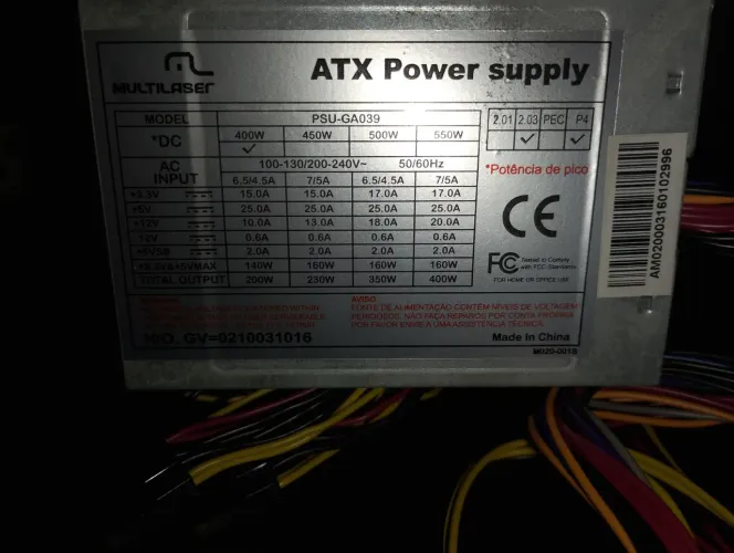 fonte ATX bivolt 400w