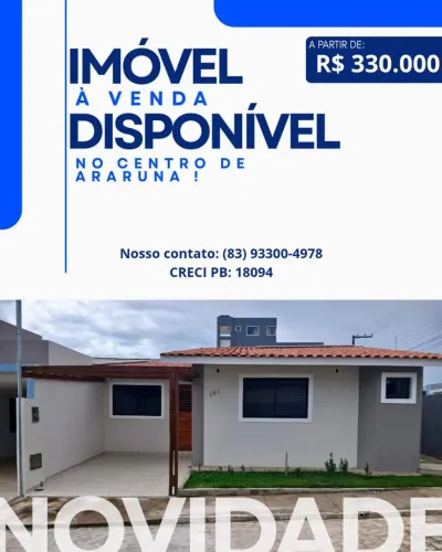 ? CASA À VENDA NO RESIDENCIAL ARARUNA - ARARUNA/PB