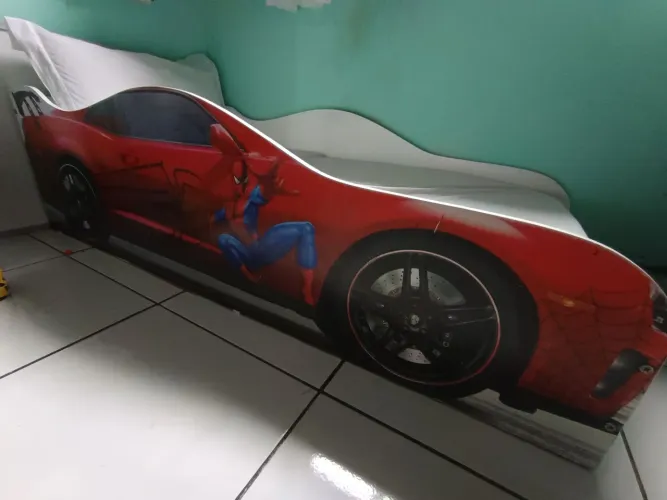 Cama carro do homem aranha infantil menino e menina.