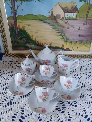 Jogo de chá porcelana pozzani