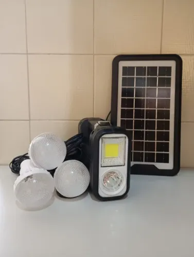 Kit Sistema Solar 3 Lâmpada Led Powerbank Emergência Camping Lanterna Led Acampamento