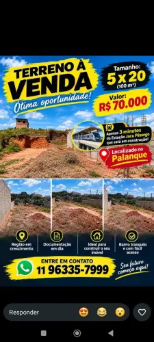 Terreno no palanque zona leste