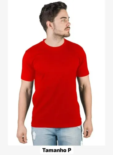 Camiseta 100% Algodão Vermelha P