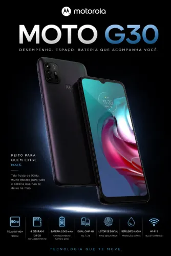 Motorola Moto G30 128GB | 4GB RAM | Tela 90Hz | Bateria 5000mAh | Seminovo