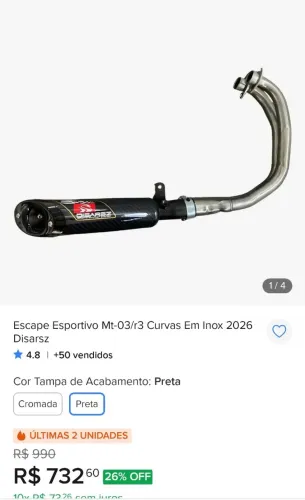 Escapamento disars mt-03