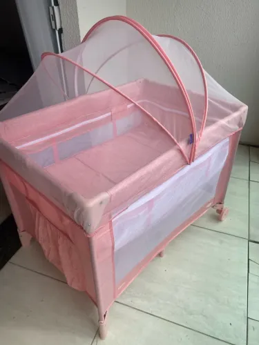 Berço Cosco Kids Nanny, Rosa Rajado, 0 a 18kg