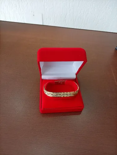 Pulseira unissex banho de ouro e prata 21 cm