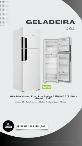 Geladeira Frost Free Duplex Consul 377 Litros branca - CRM44MB