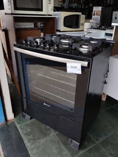 Fogão 5 bocas Atlas mesa de vidro usado | acendimento automático 