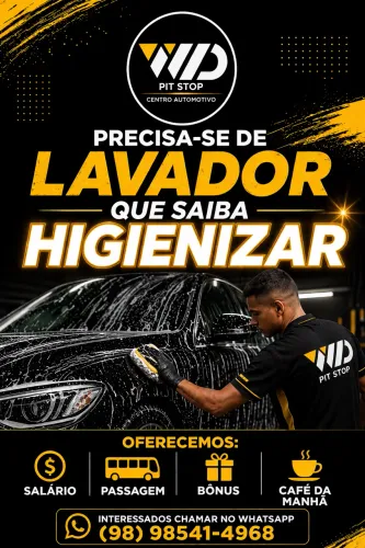 Precisa-se de LAVADOR QUE SAIBA HIGIENIZAR VEÍCULOS.