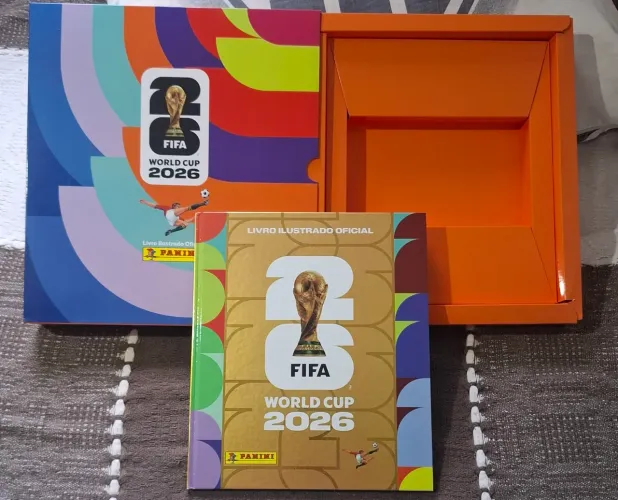 Album Da Copa 2026 Dourado Capa Dura Completo + Case Oficial