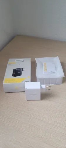 Carregador Essager 100w GaN Novo Lacrado (Branco) + Cabo 60w (Lacrado)