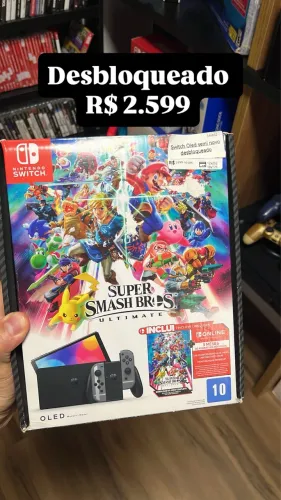 Nintendo switch Oled desbloq edição smash bros