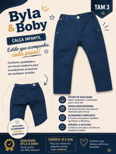 Calça de sarja infantil