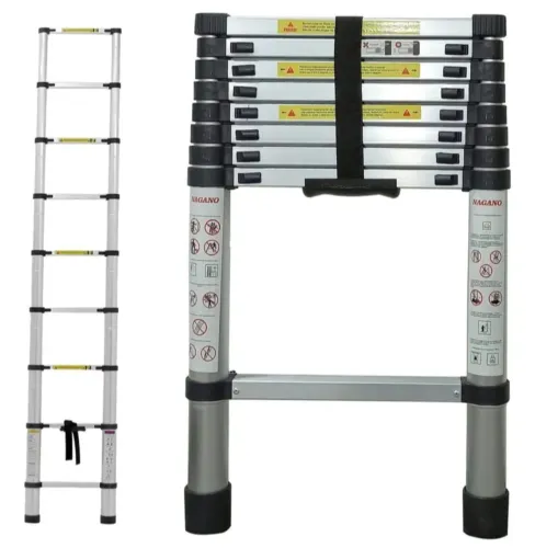 Escada Telescópica Alumínio 2,6 Metros Extensível Compacta Multiuso 150kg