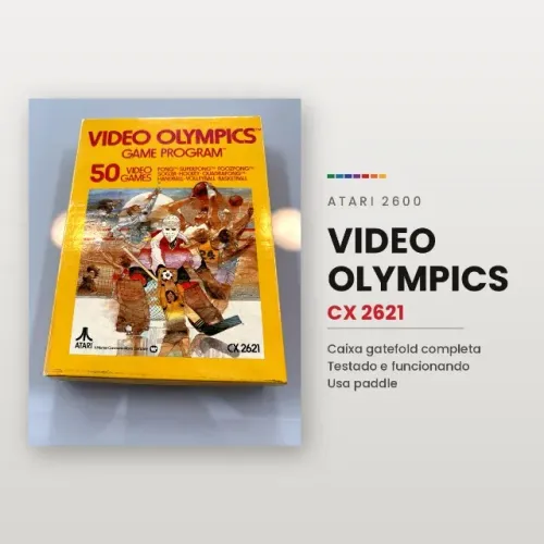 Jogo/Cartucho Atari 2600 Video Olympics CX2621 caixa gatefold completa com manual