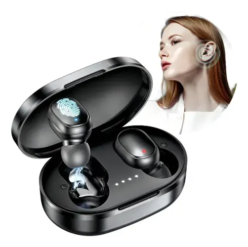 Fone de Ouvido Sem Fio Bluetooth 5.3 In-ear H'maston Rs-27 PretoFone de Ouvido Sem Fio Blu