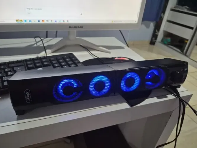 Combo Gamer PC - Caixa Soundbar Knup Led RGB + Mouse Led + Teclado