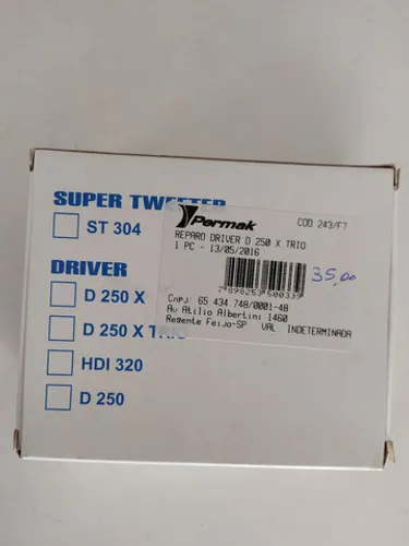 Reparo, driver D250 X Trio. Novo instalado. 