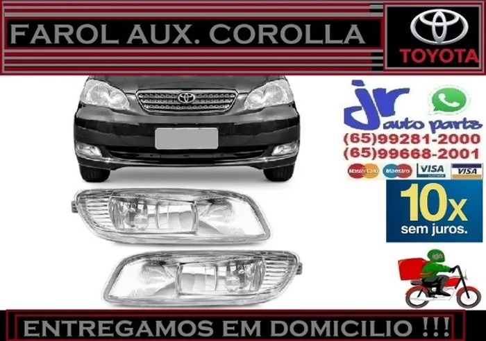 Par Farol de Milha Auxiliar Corolla 05 06 07 08 - Neblina