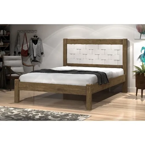 Cama Casal Laila Jequitibá/Off White Flex Frete Grátis - Até 12x