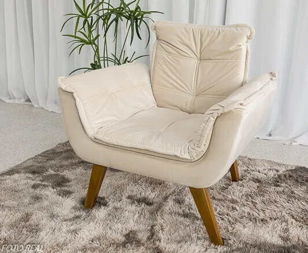 Promoção! Poltrona Pérola Bege Até 12x - Frete Grátis