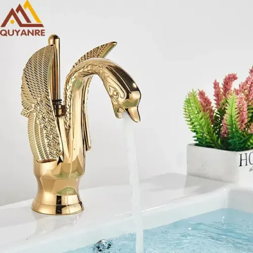 Torneira Gourmet Contemporâneo de Luxo Cisne Dourada