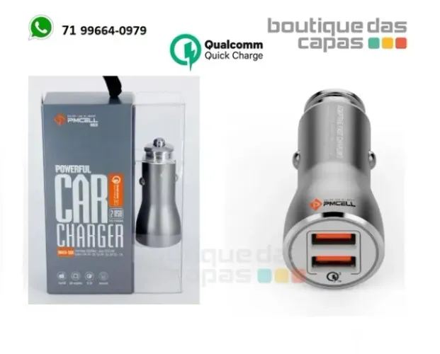 Adaptador Veicular 5a 2x Usb 36w Pmcell Maxx-589 Cv-35 turbo quickcharge