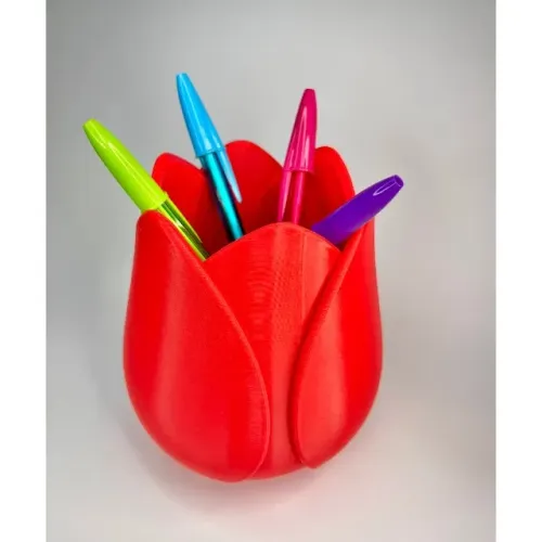 Porta Caneta Flor Tulipa Decorativo Impressão 3D