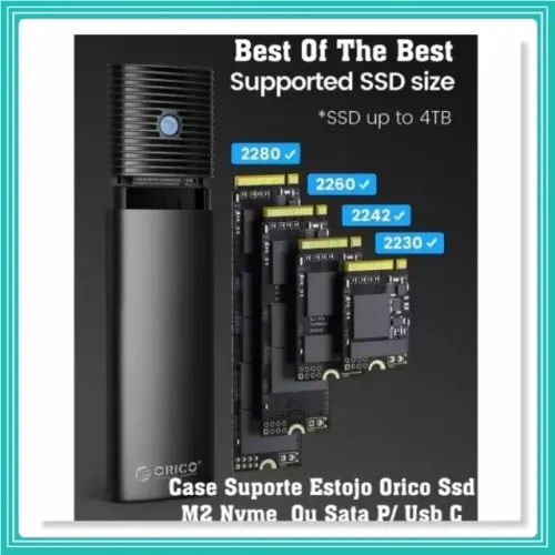 Case Suporte Estojo Orico Ssd M. 2 M2 Nvme Ou Sata P/ Usb C
