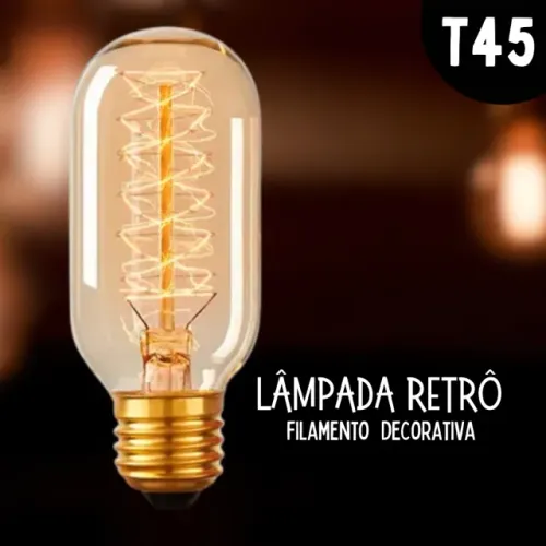 lampada retro vintage t45 40w filamento de carbono _ cs420