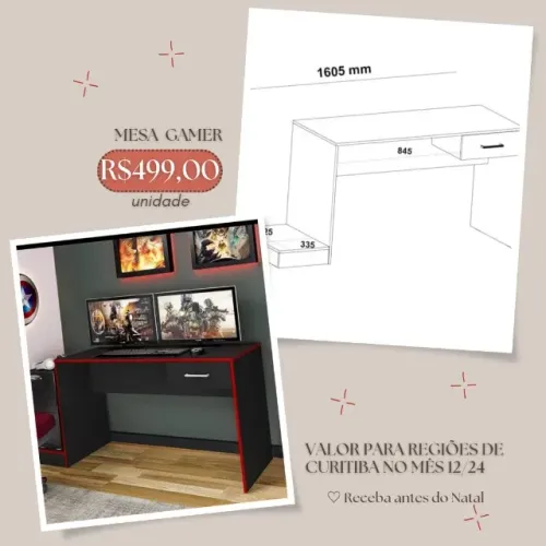 Promoção Mesa Gamer - 13/12/24  