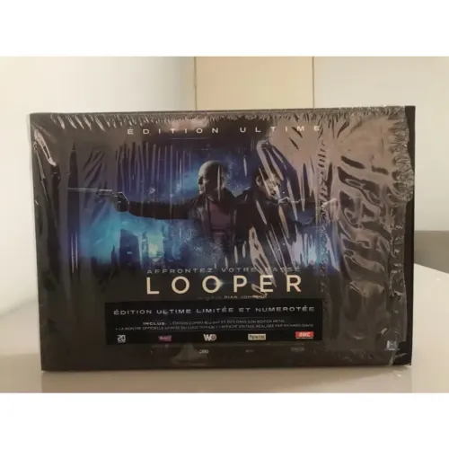 ABAIXOU - Blu ray Gift set Looper com relógio, steelbook lenticular e pôster.