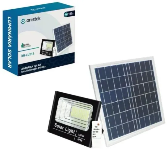 Luminária Solar de Led Onistek ON-LU213 150W Ip66 (Refletor Inteligente)