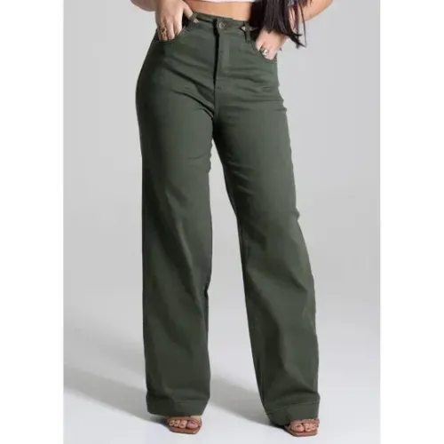 Calça Wide Leg Verde Militar - ZARA (Tam. 42 EUR / 40 BR)