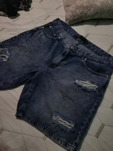 Short Jeans Desfiado Masculino
