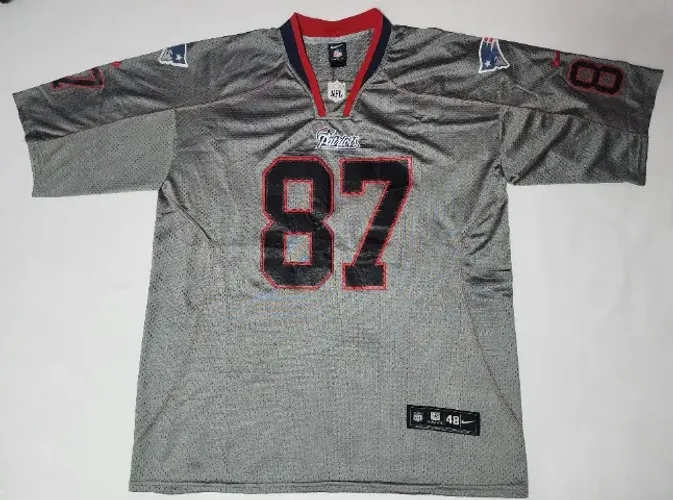 Linda Camisa de Futebol Americano New England Patriots Rob Gronkowski