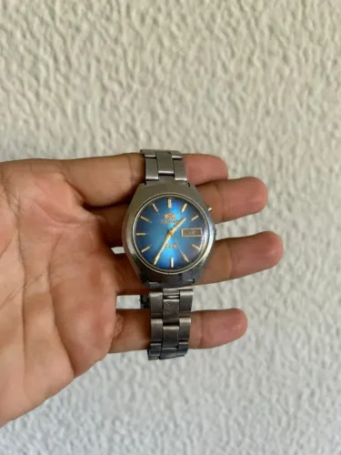 Relógio Orient 3 Estrelas Automático Azul Antigo