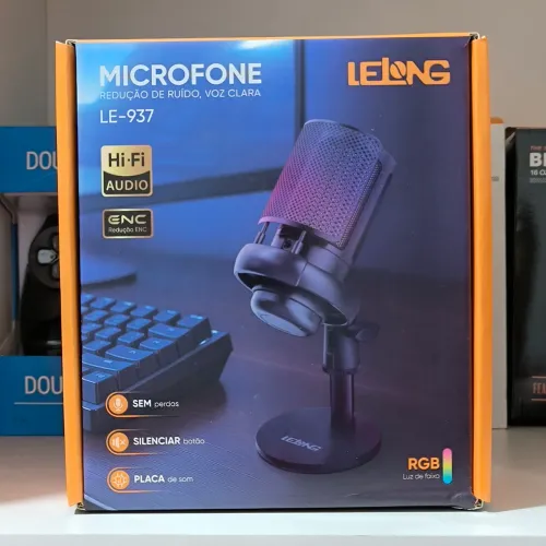 Microfone USB gamer RGB 