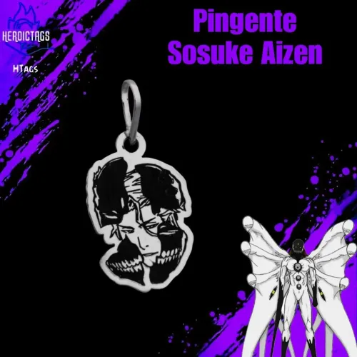 Pingente de Prata Aizen Sosuke - Bleach