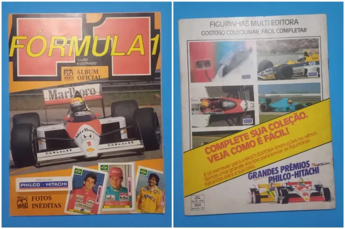 Álbum de figurinhas Fórmula 1 - 1989 incompleto