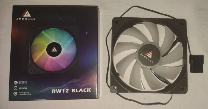 Kit ventoinhas ( 7 Unidades ) Ventoinha Acegeek RW12, 120mm, Rainbow, Preto, AG-RW12-BK