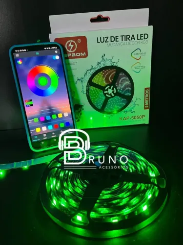 Fita LED RGB 5 Metros Via App - Mudança de Cor