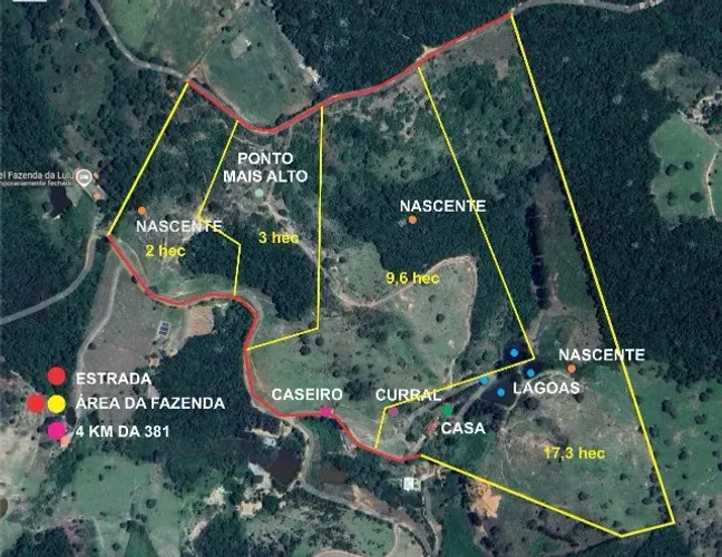 Fazenda de 32 Hectares à Venda em Roças Novas, Caeté/MG Natureza, água, vista privilegiada