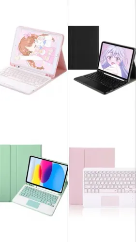 Case ipad air 4/5 com teclado e touchpad + película 3D paper 